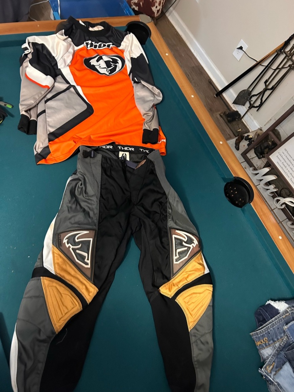 thor Men's Orange, Gray & Black Motocross Pants and Jersey Set